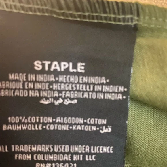 Jeff StapleT Shirt;Med;super Stretch (NWT); Olive, yellow, brownish orange, blue - Picture 4 of 4